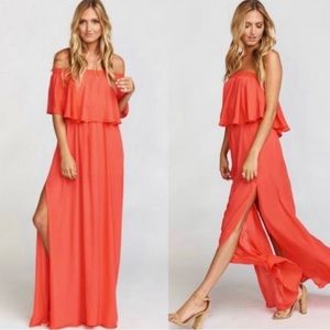 SMYM coral red flowy dress